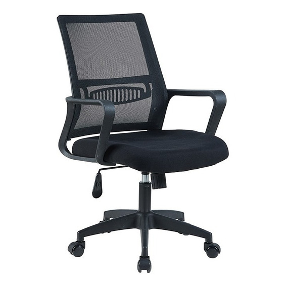 Silla De Oficina Ejecutiva Altura Ajustable Con Apoya Brazos Color Negro