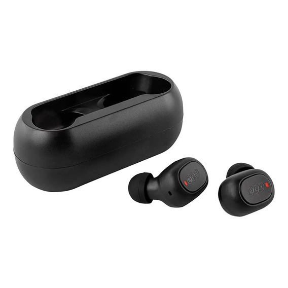 Auriculares Qcy Pro Inalámbricos Bluetooth Estuche De Carga Color Negro Luz Rojo