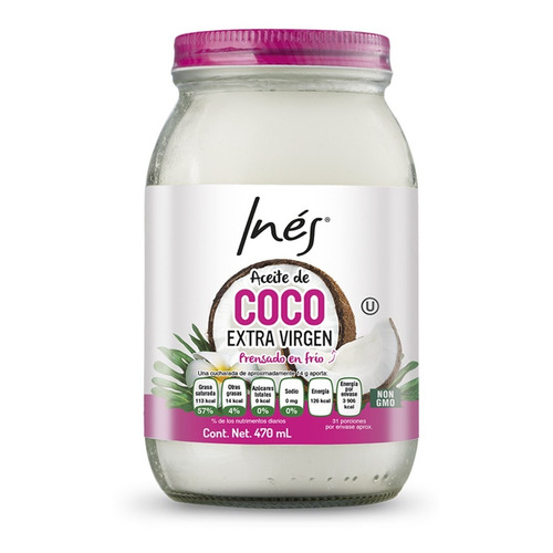 Aceite De Coco Extra Virgen Sin Gluten Inés 