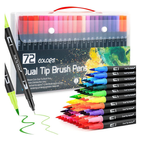 Lettering 72 Colores Dual Tipbrush Pens Plumon Doble Pincel