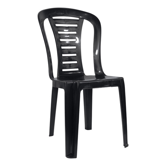 Silla Plástica X 10 Unidades Reforzada Negro Reina Quality