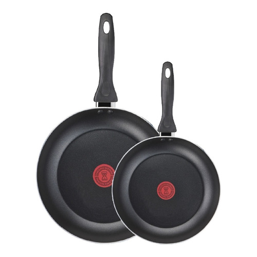 Set 2 Sartenes Aluminio Antiadherente Tefal Easy Cook Color Negro