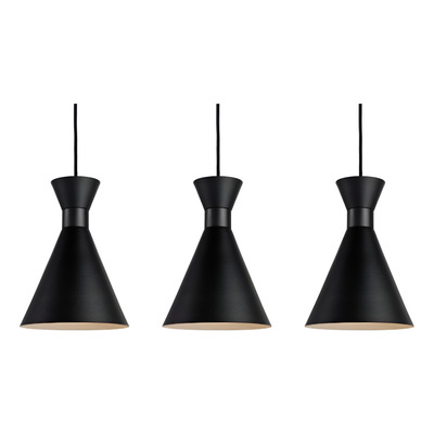 Colgante Galina 3xe27 Metalico Negro Mate Total Negro