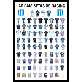 Racing Camisetas 1903 Al 2018 Cuadro Enmarcado 45x30cm