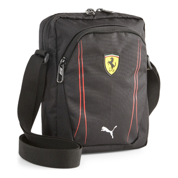 Bolsa Puma Ferrari Sptwr Race Portable Acabado De Los Herrajes Niquel Color Negro Color De La Correa De Hombro Negro Diseño De La Tela Liso