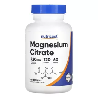 Nutricost Citrato De Magnesio 210 Mg 120 Capsulas Sabor Sin Sabor