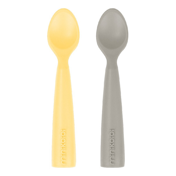 Minikoioi Scoopers Mellow Yellow / Powder Grey Cucharas Bebe