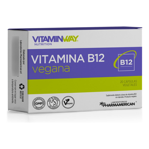 Vitamina B12 Vegana - Vitamin Way X20 Caps Sabor Neutro