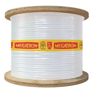 Cabo Megatron Coaxial 95% Malha Rg 6 300m Branco