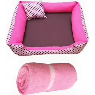 Cama De Cachorro Caminha Pet Pra Cachorro Ou Gato 60x60 Cor Rosa