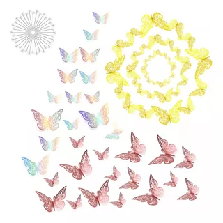 96 Mariposa 3d Decoración Ramo En 4 Colores Varios Diseños 