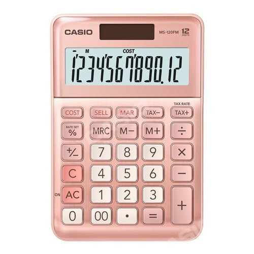 Calculadora Escritorio Oficina Casio Ms120fm Rosa Tasa Costo