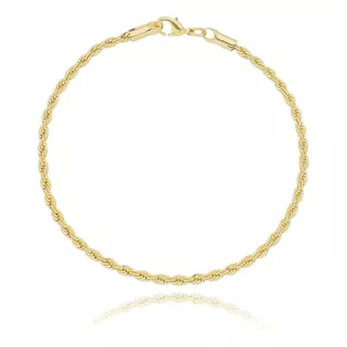 Pulseira Cordão Baiano 3 Mm 18 Cm Banhada A Ouro 18k Diâmetro 0.3 Cm