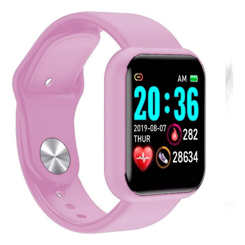 Reloj Inteligente Deportivo Y68 Smartwatch Bluetooth Color De La Caja Rosa