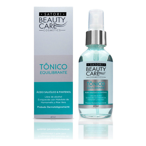 Tónico Astringente Equilibrante Facial Ácido Salicílico + Pantenol Antiacné Satori Beauty Care Cosmetics 60ml