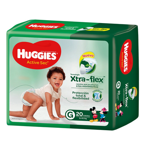 Pañales Huggies Active Sec  G