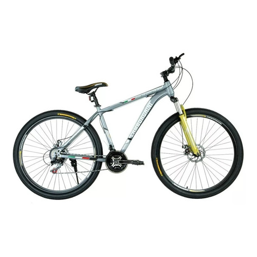 Mountain bike Lamborghini 217135 R29 M frenos de disco mecánico cambios Tolan y Shimano TZ31 color gris/dorado con pie de apoyo  