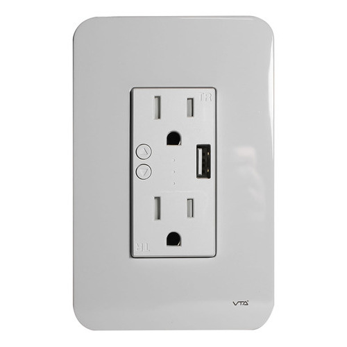 Tomacorriente Fija Marca  VTA Modelo 84626 con Smart Home Color Blanco