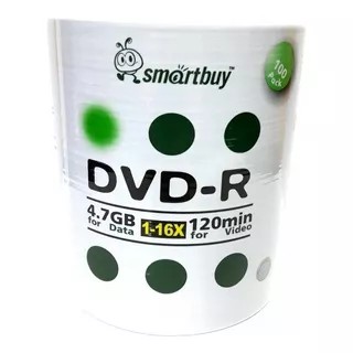 Disco Virgem Dvd-r Smartbuy De 16x Por 100 Unidades