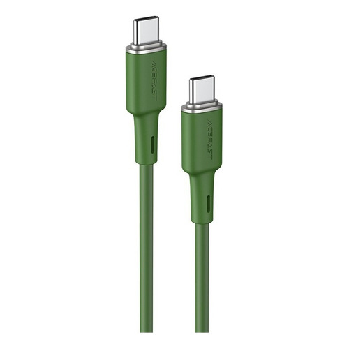 Cable De Carga Y Datos Usb-c To Usb-c Acefast Color Verde oliva