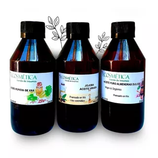 Aceites Vegetales Almendra Dulce+jojoba+pepita De Uva 250 Ml