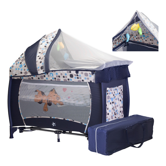 Starkids Fenix Cuna Corral Bebe Cambiador Mosquitero Color Azul