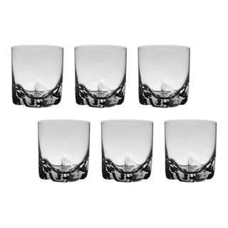 Jogo 6 Copos De Cristal Para Whisky 280ml Trio Bohemia Crystal