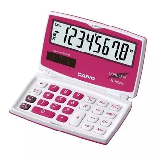 Calculadora Plegable Casio Sl-100nc Numeros Grandes Color Rojo