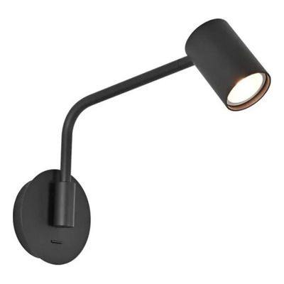 Aplique Francisco Gu10 Negro Con Switch Premium Negro