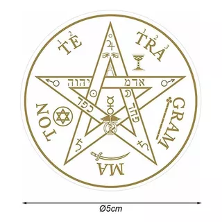 Adesivo Radiônico Pentagrama - Com 12 Adesivos - 5cm Cor Dourado