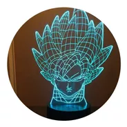 Lámpara Ilusión 3d Cara Goku Dios Dragon Ball 