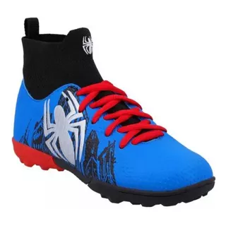 Zapatillas Baby Futbol Futsal Con Tobillera Mavel Spider-man