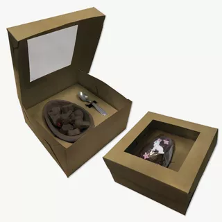 Caja Para Medio Huevo De Pascua Kraft Nº 12 Y 15 Pack X 50 U