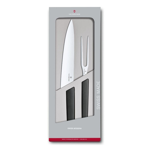 Victorinox Juego De Cuchillo Y Tenedor Para Trinchar Color Negro