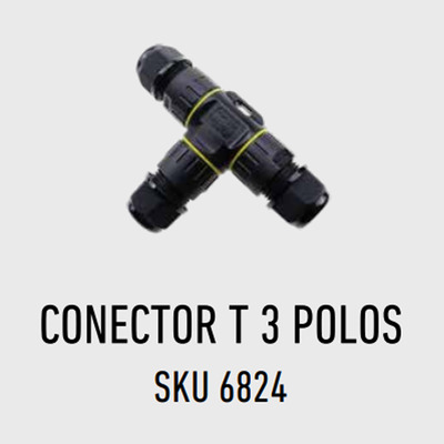 Conector T Para Cable Exterior Reflector Estanco 3 Polos Lk
