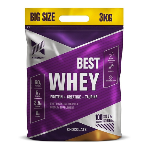 Whey Proteina Xtrenght Best 3kg Bolsa Big Size - 100 Scoops