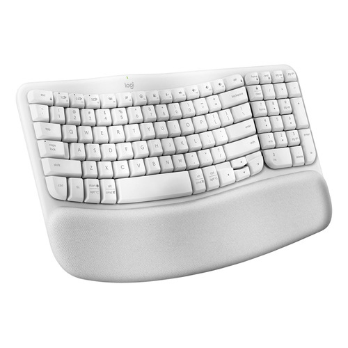 Teclado Inalámbrico Logitech Waves Keys Color del teclado Blanco Idioma Espanol Ibérico