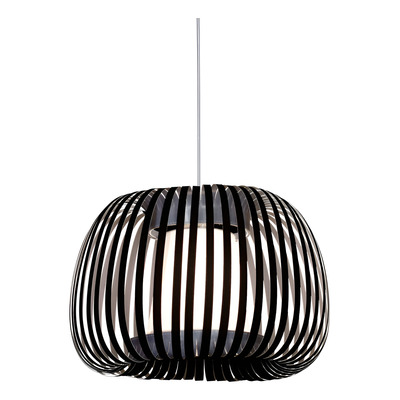 Colgante Tambon S Negro 40cm Con Difusor Apto Led E27