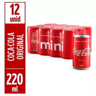 Pack 12 Refrigerante Coca-cola Mini Original Lata 220ml