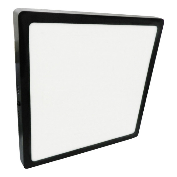 Panel Plafon Led 24w Macroled Cuadrado Aplicar Negro 6000k