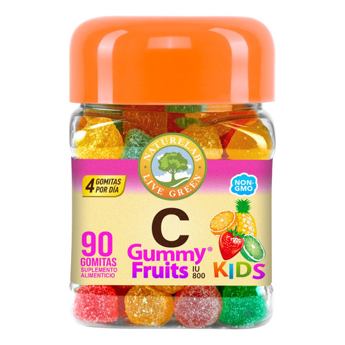 Vitamina C, Gummy Fruits, Kids 90 Gomitas