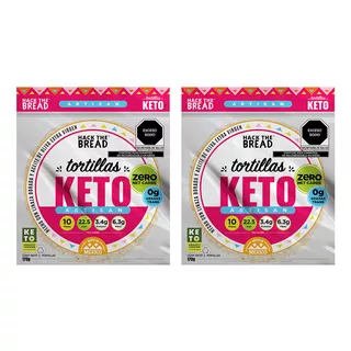 Tortillas Keto Zero Carb, 22.5 Calorías, Hackthebread 2 Pack