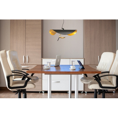 Colgante Led Drone 12w Negro Oro Deco Moderno Cie