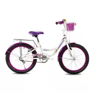 Bicicleta Infantil Topmega Flexygirl R20 Frenos V-brakes Color Blanco/violeta Con Pie De Apoyo  
