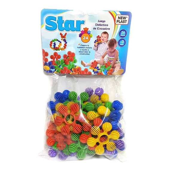 Stars X 24 Pz Bolsa Encastre Didactico New Plast Micieloazul