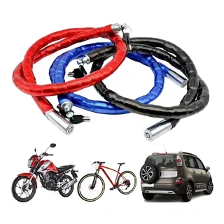 Cadeado Antifurto Trava Moto Bike Bicicleta Estepe 1,2m Full