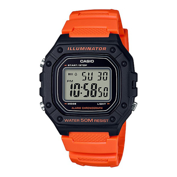 Reloj Para Unisex Casio W-218h-4b2v Naranja