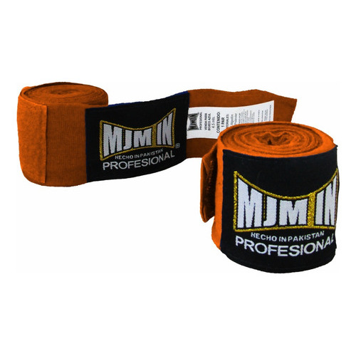 Vendas Para Box Algodón Mma Kick Boxing 4.5 Mts Mjm In Color Naranja