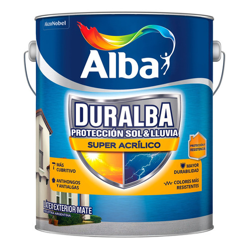 Duralba Latex Exterior Acrilico Antialga 4lt Colores Rex Color Rojo Tanino