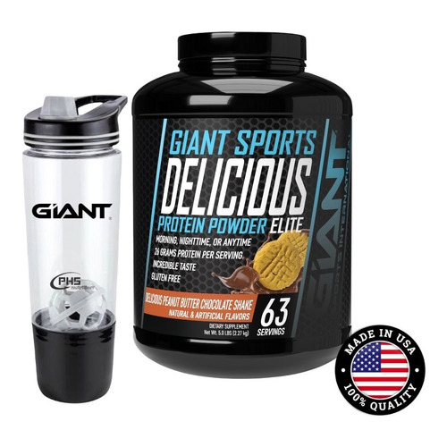 Proteina Giant Sports Delicious Elite 5 Lb 2.27 Kg 63 Serv Sabor Vainilla